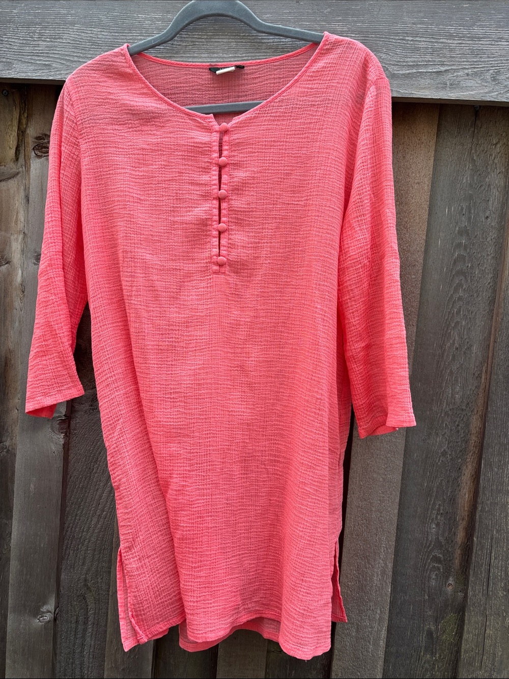 J. Crew Coral Cover Up Tunic Cotton Gauze Size S